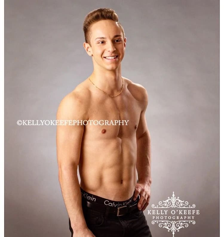 Jordan's early fitness portrait, with the photographer's watermark.