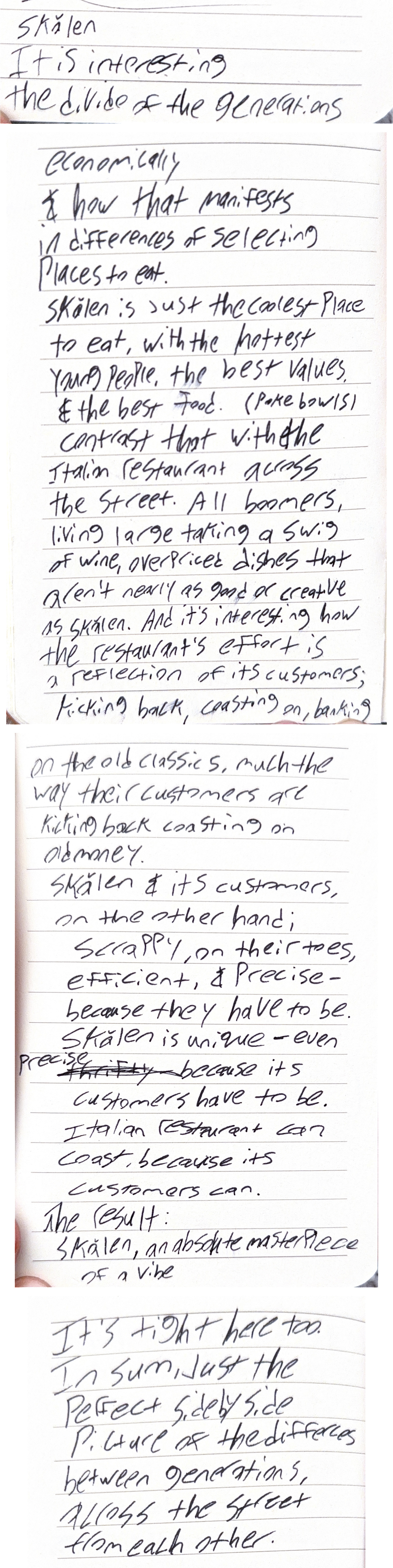 The original handwriting